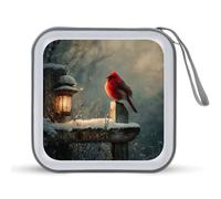 Jubonexis Red Bird Ion The Wooden Sign Dreamy - Estuche de almacenamiento portátil para CD y DVD, para coche, hogar, viajes