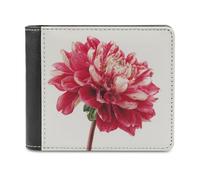 Jubonexis Red Dahlia - Cartera plegable de piel sintética suave, monedero, funda para tarjetas de crédito, tarjetero duradero, billetera delgada para hombres y mujeres, almacenamiento de dinero