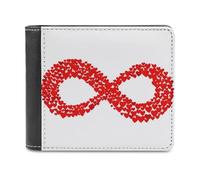 Jubonexis Red Hearts Infinity Sign - Cartera plegable de piel sintética suave, monedero, funda para tarjetas de crédito, tarjetero duradero, billetera delgada para hombres y mujeres, almacenamiento de