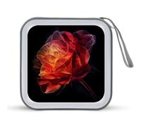 Jubonexis Red Rose - Estuche portátil para CD y DVD para coche, hogar, viajes