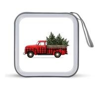 Jubonexis Red Truck - Estuche portátil para CD o DVD, diseño de árbol de Navidad