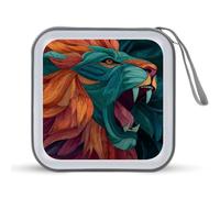 Jubonexis Roaring Lion's Head - Estuche portátil para CD y DVD para coche, hogar, viajes