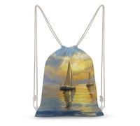 Jubonexis Sailboats Sailing on Calm Waters - Mochila de lona con cordón, ligera, deportiva, gimnasio, para hombres y mujeres