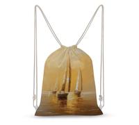 Jubonexis Sailing Boats on The Sea - Mochila de lona con cordón para deportes y gimnasio, ligera, para hombres y mujeres
