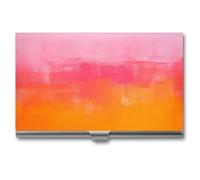 Jubonexis Shades of Neon Pink and Orange - Tarjetero delgado de metal para tarjetas de visita para mujeres y hombres