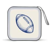 Jubonexis Simple American Football - Estuche portátil para CD o DVD, diseño de fútbol americano en azul marino