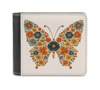 Jubonexis Simple Boho Butterfly Daisy Fall Flowers - Cartera plegable de piel sintética suave, monedero, funda para tarjetas de crédito, tarjetero duradero, billetera delgada para hombres y mujeres