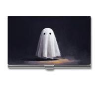 Jubonexis Simple Cute Ghost Dark Fantasy - Tarjetero delgado de metal para tarjetas de visita para mujeres y hombres