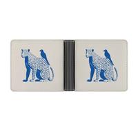 Jubonexis Simple Leopard with Little Parrot - Cartera plegable de piel sintética suave, monedero para tarjetas de crédito, tarjetero duradero, billetera delgada para hombres y mujeres, almacenamiento