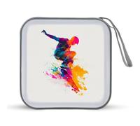 Jubonexis Skateboard Street Art - Estuche portátil para CD y DVD para coche, hogar, viajes