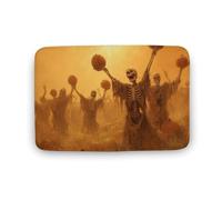 Jubonexis Skeletons Dancing in The Pumpkin Patch - Tapete para puerta de baño, tapete de terciopelo coral extrasuave, absorción rápida de agua, antideslizante, cómodo, 15.7 x 23.6 pulgadas