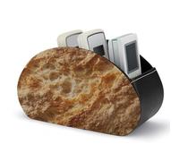 Jubonexis Soporte de control remoto con textura de corteza de pan exterior con 5 compartimentos, organizador de escritorio