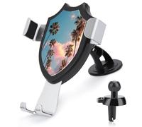 Jubonexis Soporte de teléfono de coche con 2 filas de palmeras, base de clip triangular, soporte de ventilación de aire, accesorios automotrices para teléfonos inteligentes de 4 a 6 pulgadas