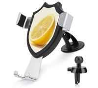 Jubonexis Soporte de teléfono de coche con diseño abstracto de rodaja de limón, base de clip triangular, soporte de ventilación de aire, accesorios automotrices para teléfonos inteligentes de 4 a 6