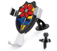 Jubonexis Soporte de teléfono de coche minimalista floral abstracto con diseño de flores rojas, soporte triangular para teléfono celular, accesorios automotrices para teléfonos inteligentes de 4 a 6