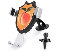Jubonexis Soporte de teléfono de coche vintage con diseño de frutas de melocotón, base de clip triangular, soporte para teléfono celular, accesorios automotrices para teléfonos inteligentes de 4 a 6