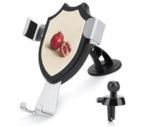 Jubonexis Soporte de teléfono de coche vintage con dos granadas en crema, soporte triangular con base de clip para rejilla de ventilación, accesorios automotrices para teléfonos inteligentes de 4 a 6