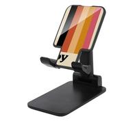 Jubonexis Soporte de teléfono móvil plegable y ajustable con rayas verticales de colores Word Joy Mid-Century para escritorio