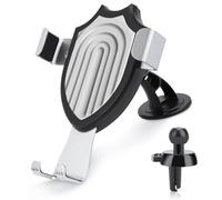 Jubonexis Soporte minimalista para teléfono de coche, diseño abstracto de arcos apilados en blanco y negro, base de clip triangular, soporte de ventilación de aire, accesorios automotrices para