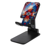 Jubonexis Soporte para teléfono celular con paneles geométricos radiantes de vidrieras, soporte plegable y ajustable para escritorio