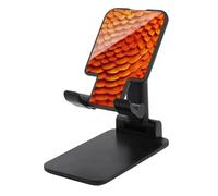 Jubonexis Soporte para teléfono celular, plegable, ajustable, con patrón de escamas de dragón, color naranja brillante para escritorio