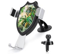 Jubonexis Soporte para teléfono de coche con diseño de hojas de Monstera, soporte triangular para teléfono celular, accesorios automotrices para teléfonos inteligentes de 4 a 6 pulgadas