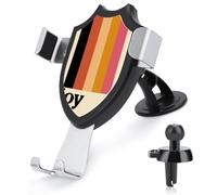 Jubonexis Soporte para teléfono de coche con diseño de rayas verticales de colores Word Joy de mediados de siglo, base de clip triangular, soporte de ventilación para teléfono celular, accesorios