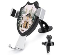 Jubonexis Soporte para teléfono de coche con diseño rústico de acuarela para cabina de nieve, árboles de hoja perenne, soporte para teléfono celular, accesorios automotrices para teléfonos