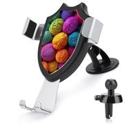 Jubonexis Soporte para teléfono de coche, diseño de bolas de hilo de colores enredados, soporte triangular para teléfono celular, accesorios automotrices para teléfonos inteligentes de 4 a 6 pulgadas