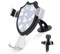 Jubonexis Soporte para teléfono de coche, diseño de flores amarillas claras, hojas verdes, soporte triangular para teléfono celular, accesorios automotrices para teléfonos inteligentes de 4 a 6