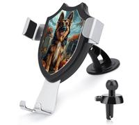 Jubonexis Soporte para teléfono de coche, diseño de perro pastor en cementerio, calabazas, soporte triangular para teléfono celular, accesorios automotrices para teléfonos inteligentes de 4 a 6