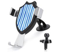 Jubonexis Soporte para teléfono de coche, líneas verticales, color azul y blanco, con clip triangular, soporte para rejilla de ventilación, accesorios automotrices para teléfonos inteligentes de 4 a 6