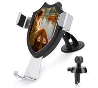 Jubonexis Soporte para teléfono de coche para mujer joven sentada junto a una ventana, soporte triangular con clip para rejilla de ventilación, accesorios automotrices para teléfonos inteligentes de 4