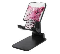 Jubonexis Soporte plegable ajustable para teléfono celular, diseño de leopardo rosa con puntos blancos para escritorio