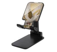 Jubonexis Soporte plegable ajustable para teléfono celular, paloma blanca con plumas doradas, mosaico para escritorio