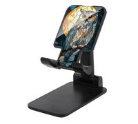 Jubonexis Soporte plegable ajustable para teléfono móvil con diseño de búho sabio con luna llena para escritorio