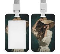 Jubonexis Soporte retráctil para tarjetas de identificación de pelo largo para mujer, con clip retráctil, protector de tarjetas, placa de nombre, etiqueta de nombre para trabajo, oficina, médico