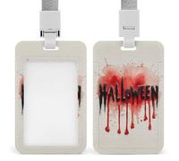 Jubonexis Soporte retráctil para tarjetas de identificación de sangre de Halloween, con clip, protector de tarjetas, placa de nombre, etiqueta de nombre para trabajo, oficina, médico, enfermera