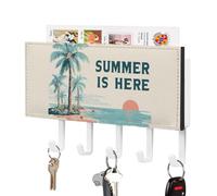 Jubonexis Summer is HERE - Soporte para llaves para organizador de correo de pared, soporte de pared con 5 ganchos, soporte acrílico para llaves para el hogar, oficina, entrada