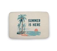Jubonexis SUMMER IS HERE - Tapete para puerta de baño, tapete de terciopelo coral extra suave, absorción rápida de agua, antideslizante, cómodo, tapete de baño de 19.7 x 31.5 pulgadas