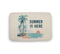 Jubonexis SUMMER IS HERE - Tapete para puerta de baño, tapete de terciopelo coral extrasuave, absorción rápida de agua, antideslizante, cómodo, tapete de baño de 15.7 x 23.6 pulgadas