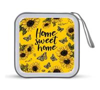Jubonexis Sunflowers Butterflies Home Sweet Home - Estuche portátil para CD y DVD