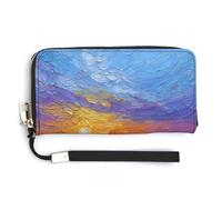 Jubonexis Sunrise Over A Mountain - Cartera larga de piel sintética plegable, monedero, funda para tarjetas de crédito, almacenamiento de dinero duradero para mujeres y hombres