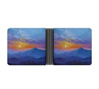 Jubonexis Sunrise Over A Mountain - Cartera plegable de piel sintética suave, monedero, funda para tarjetas de crédito, tarjetero duradero, billetera delgada para hombres y mujeres, almacenamiento de