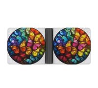 Jubonexis Swarm of Seven-Colored Butterflies - Cartera plegable de piel sintética suave, monedero, funda para tarjetas de crédito, tarjetero duradero, billetera delgada para hombres y mujeres