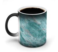 Jubonexis Taza de café de cerámica con textura de piedra pulida suave que cambia de color, taza de café de cerámica que cambia de calor, taza de té y agua, 325 ml