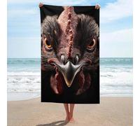 Jubonexis The Chicken Head - Toalla de playa de microfibra sin arena, grande, multiusos, absorbente, para baño, piscina, 130 x 80 cm