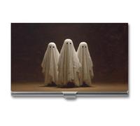 Jubonexis Three Ghosts Dark Fantasy - Tarjetero delgado de metal para tarjetas de visita para mujeres y hombres