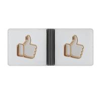 Jubonexis Thumbs-up Icon - Cartera plegable de piel sintética suave de color dorado, monedero, funda para tarjetas de crédito, tarjetero duradero, billetera delgada para hombres y mujeres