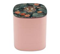 Jubonexis Tiger Hiding in The Lotus Pond - Joyeros para mujer, organizador de pendientes, organizador giratorio de joyas para collares, pulseras y anillos